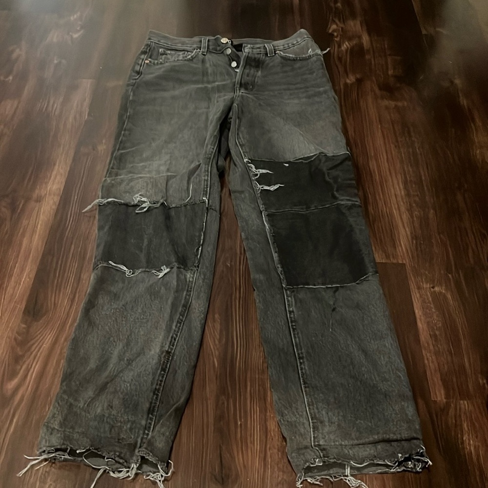 urban outfitters BDG slim/straight black patchwork jeans